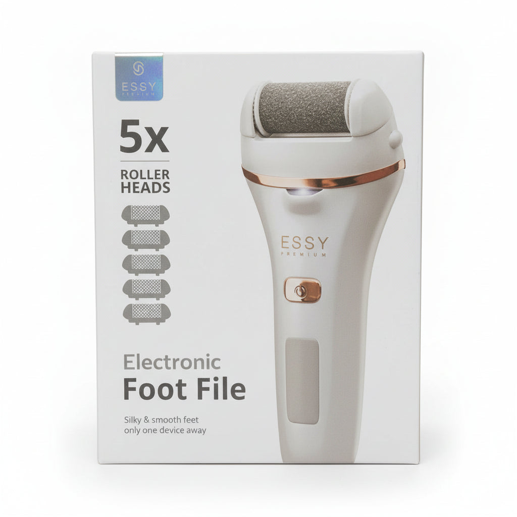 Essy Electric Pedicure Foot File Hard Skin Remover White Roller